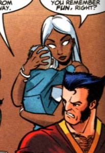 Wolverine and Storm's son with his parents