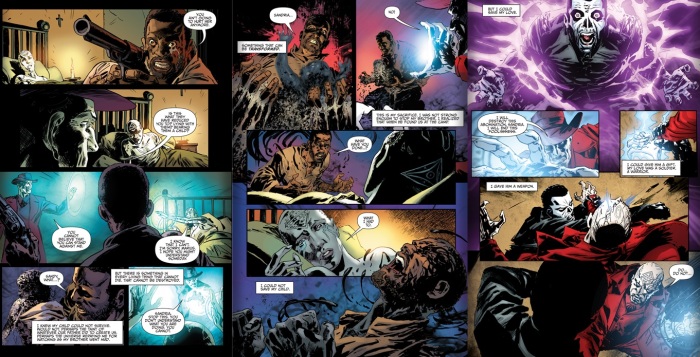The Shadowman line is born, from Shadowman #10, story by Justin Jordan 